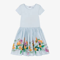 Molo-Girls Tropical Blue Floral Frock | Childrensalon Outlet