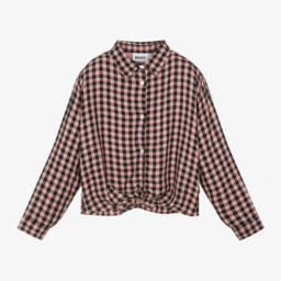 Molo-Girls Viscose Gingham Tie-Up Top | Childrensalon Outlet