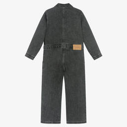 Molo-Girls Washed Grey Denim Jumpsuit | Childrensalon Outlet