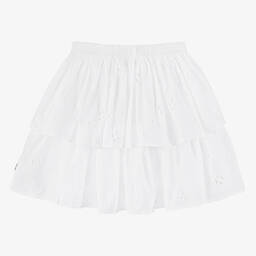 Molo-تنورة قطن عضوي برودوري عضوي لون أبيض | Childrensalon Outlet