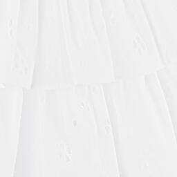 Molo-تنورة قطن عضوي برودوري عضوي لون أبيض | Childrensalon Outlet