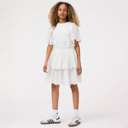 Molo-Girls White Elegance Voile Skirt | Childrensalon Outlet