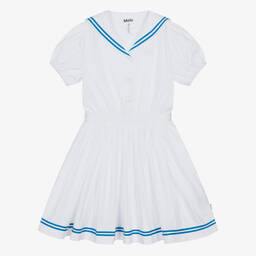 Molo-Girls White Organic Cotton Sailor Dress | Childrensalon Outlet