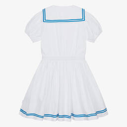 Molo-Girls White Organic Cotton Sailor Dress | Childrensalon Outlet