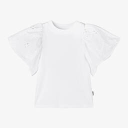 Molo-Girls White Organic Cotton Top | Childrensalon Outlet
