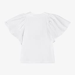 Molo-Girls White Organic Cotton Top | Childrensalon Outlet