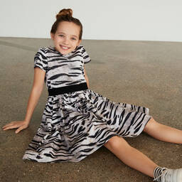Molo-Girls White Tiger Dress | Childrensalon Outlet