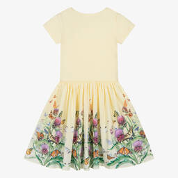 Molo-Girls Yellow Butterfly Organic Cotton Dress | Childrensalon Outlet