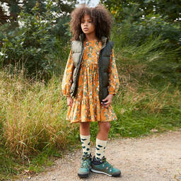 Molo-Girls Yellow Cotton Dress | Childrensalon Outlet