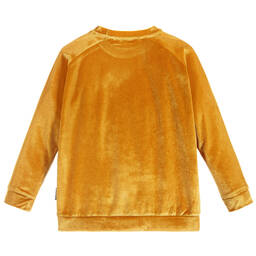 Molo-Girls Yellow Velour Sweatshirt | Childrensalon Outlet