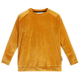 Molo-Girls Yellow Velour Sweatshirt | Childrensalon Outlet