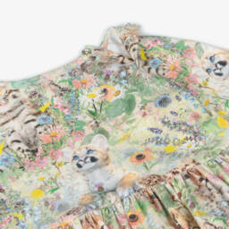 Molo-فستان قطن مزهر بلون المرج الأخضر | Childrensalon Outlet