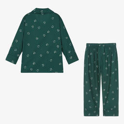 Molo-بيجاما قطن عضوي بوبلين لون أخضر | Childrensalon Outlet