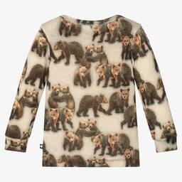 Molo-Green Wool Bear Top | Childrensalon Outlet