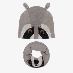 مولو-طقم قبعة وسنود مزيج صوف وأكريليك لون رمادي | Childrensalon Outlet