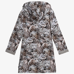 Molo-Серый халат с леопардовым принтом | Childrensalon Outlet