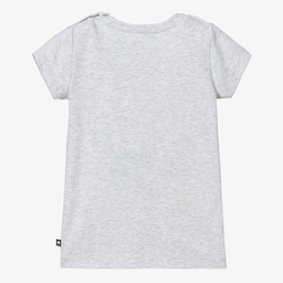 Molo-تيشيرت قطن عضوي جيرسي لون رمادي للبنات | Childrensalon Outlet