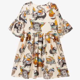 Molo-فستان قطن عضوي جيرسي لون عاجي | Childrensalon Outlet