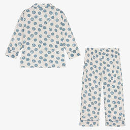 Molo-Ivory & Blue Organic Cotton Pyjamas | Childrensalon Outlet