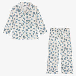 Molo-Ivory & Blue Organic Cotton Pyjamas | Childrensalon Outlet