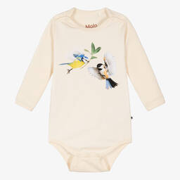 Molo-Ivory Cotton Bird Bodyvest | Childrensalon Outlet