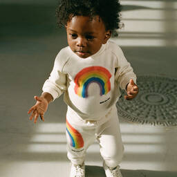 Molo-Ivory Organic Cotton Rainbow Sweatshirt | Childrensalon Outlet