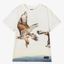 Molo-Ivory Organic Cotton T-Shirt | Childrensalon Outlet