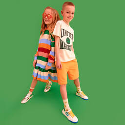 مولو-جوارب مزيج قطن محبوك لون عاجي وزهري للبنات (عدد 2) | Childrensalon Outlet