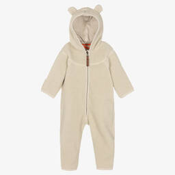 Molo-Ivory Teddy Fleece Pramsuit | Childrensalon Outlet