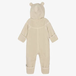 Molo-Ivory Teddy Fleece Pramsuit | Childrensalon Outlet