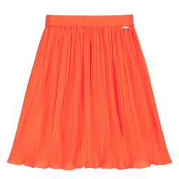 Molo-Neon Coral Pink Pleated Skirt | Childrensalon Outlet