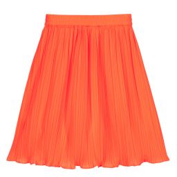 Molo-Neon Coral Pink Pleated Skirt | Childrensalon Outlet