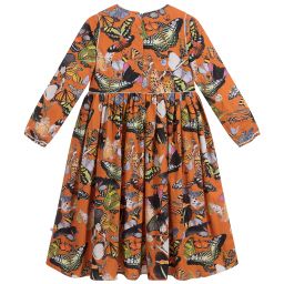 Molo-Orange Cotton Butterfly Dress | Childrensalon Outlet