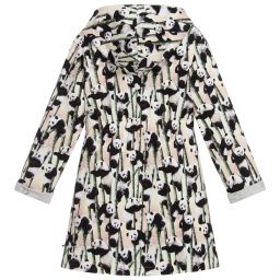 مولو-روب حمّام قطن لون زهري وأسود للبنات | Childrensalon Outlet