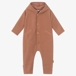 Molo-Pink Fleece Hooded Pramsuit | Childrensalon Outlet