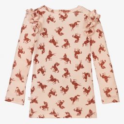 Molo-توب قطن عضوي جيرسي لون زهري للبنات | Childrensalon Outlet