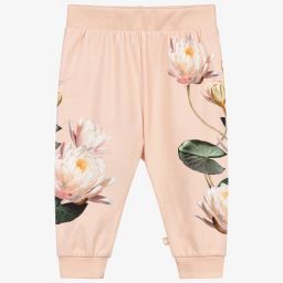 Molo-Розовые джоггеры из органического хлопка с цветами | Childrensalon Outlet
