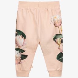 Molo-Розовые джоггеры из органического хлопка с цветами | Childrensalon Outlet