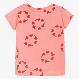 Molo-Pink & Red Cotton T-Shirt | Childrensalon Outlet