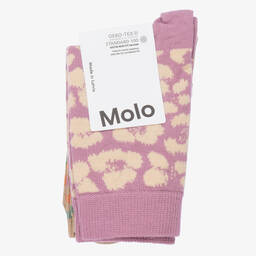 مولو-جوارب مزيج قطن محبوك لون بنفسجي وذهبي للبنات (عدد 2) | Childrensalon Outlet