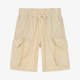 Molo-Teen Boys Beige Cotton Relaxed Fit Shorts | Childrensalon Outlet