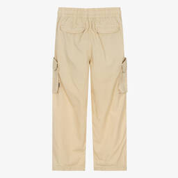 Molo-Teen Boys Beige Cotton Relaxed Fit Trousers | Childrensalon Outlet
