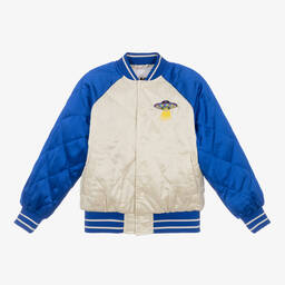 Molo-Teen Boys Beige Quilted Bomber Jacket | Childrensalon Outlet