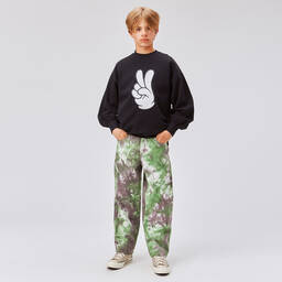 Molo-سويتشيرت تينز ولادي قطن عضوي لون أسود | Childrensalon Outlet