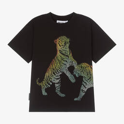 Molo-Teen Boys Black Cotton Tiger T-Shirt | Childrensalon Outlet