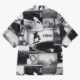 Molo-Teen Boys Black & White Organic Cotton Shirt | Childrensalon Outlet