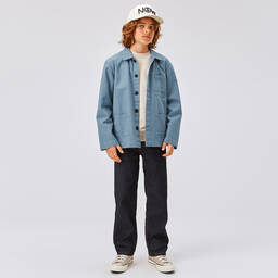 Molo-جاكيت تينز ولادي قطن تويل لون أزرق | Childrensalon Outlet