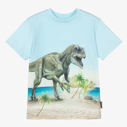 Molo-Teen Boys Blue Dinosaur T-Shirt | Childrensalon Outlet