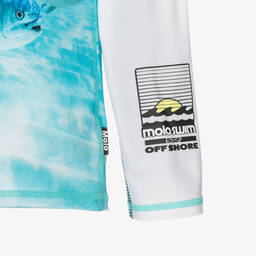 Molo-Teen Boys Blue & White Sun Protective Top (UPF50+) | Childrensalon Outlet