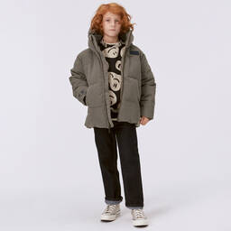 Molo-Teen Boys Green Corduroy Hooded Jacket | Childrensalon Outlet